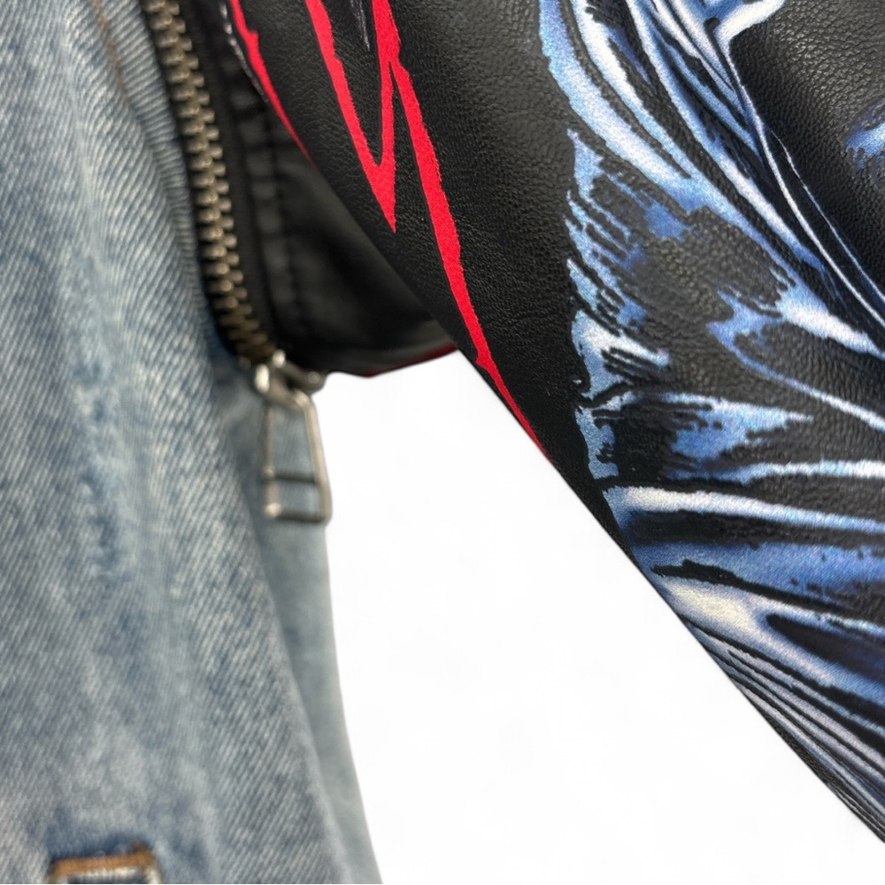Cult of Individuality Type IV Denim Jacket Maiden Biker Studded Distressed L - Picture 3 of 10